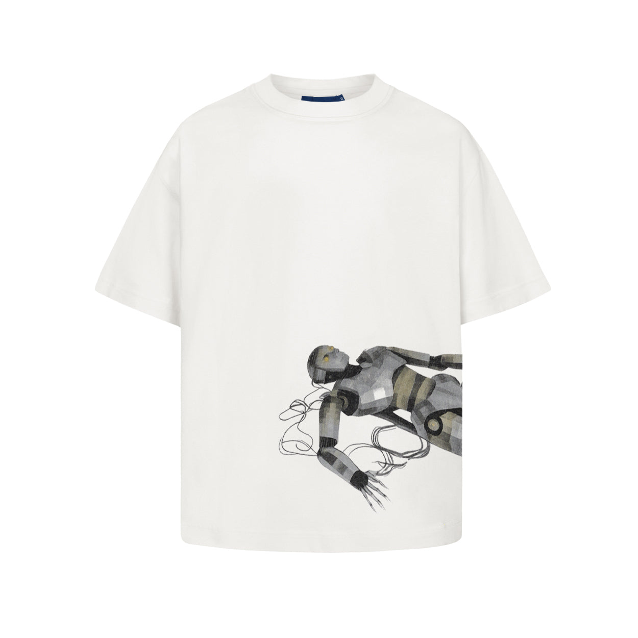 Camiseta QC Down Robot Boxy - Off White